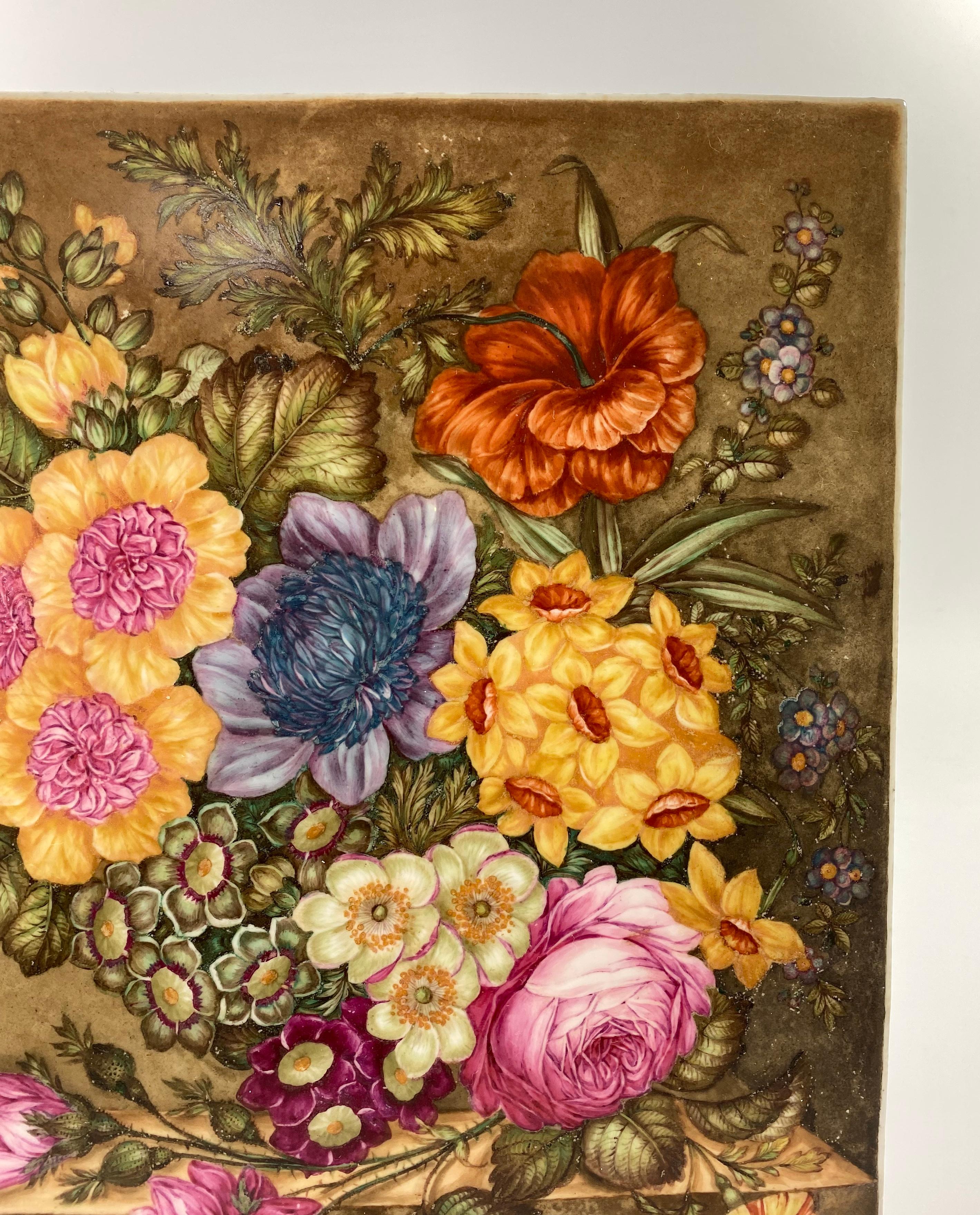 SOLD
Fine Royal Crown Derby porcelain plaque, painted by James Rouse Senior, dated 1885. The plaque beautifully hand painted, with a sumptuous study of Spring flowers, upon a marble plinth.
Signed – J. Rouse Senior, Derby.
Printed factory mark, and