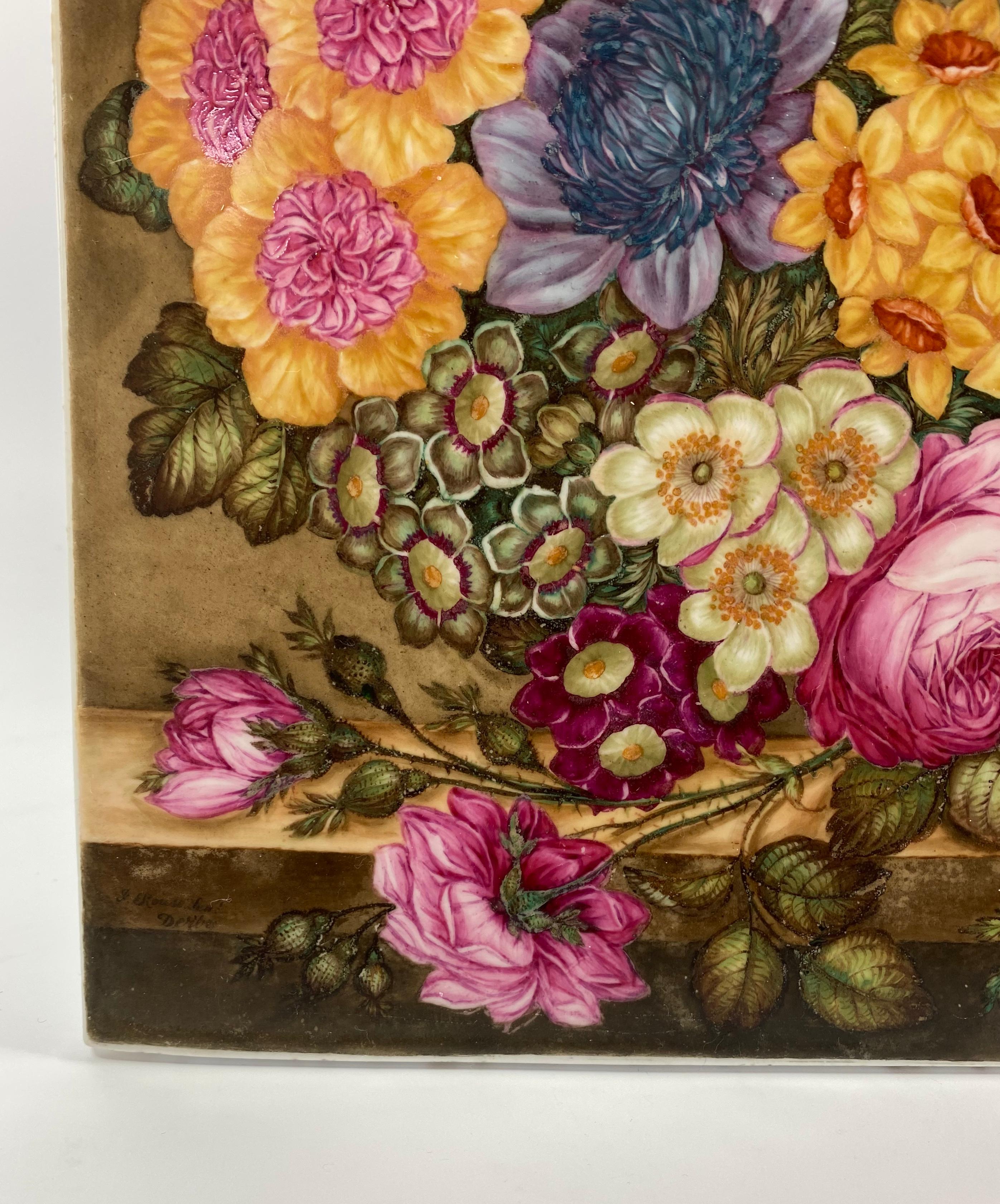 Fired Derby Porcelain Plaque, James Rouse Senior, Dated 1885