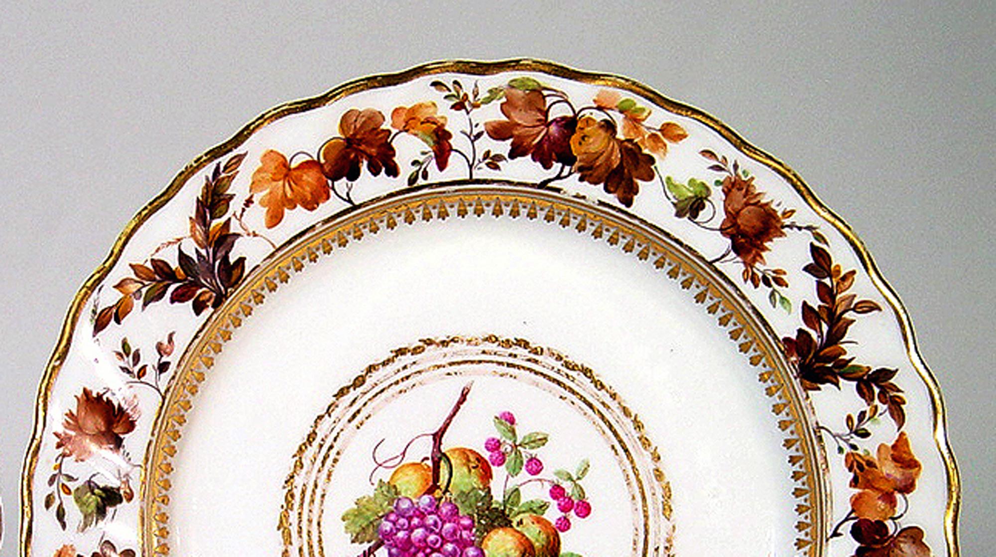 Derby Porcelain Plates, Pattern 126, Painted by William Longden, Set of Six In Good Condition For Sale In Downingtown, PA
