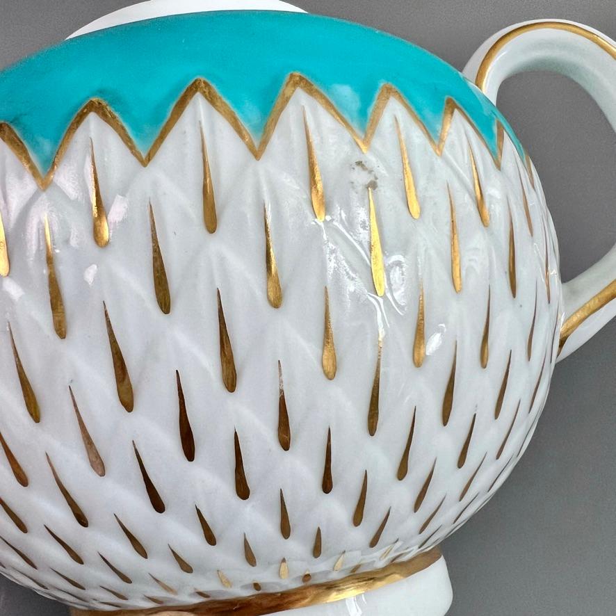 Derby Porcelain Tea Service, Artichoke Pattern in Turquoise, ca 1785 For Sale 5