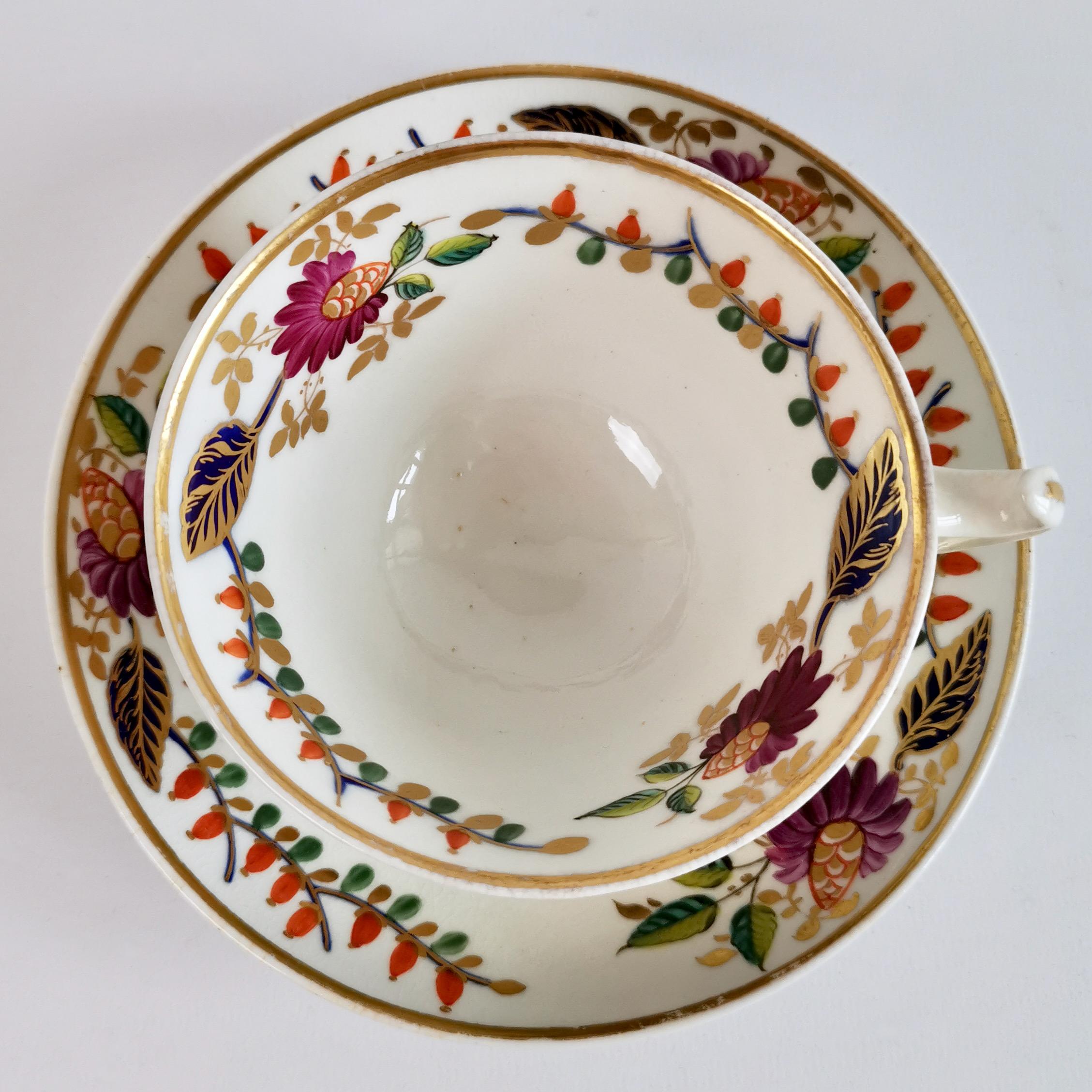 Hand-Painted Derby Porcelain Teacup, Japan Pattern with Ducks, Regency, 1815-1820