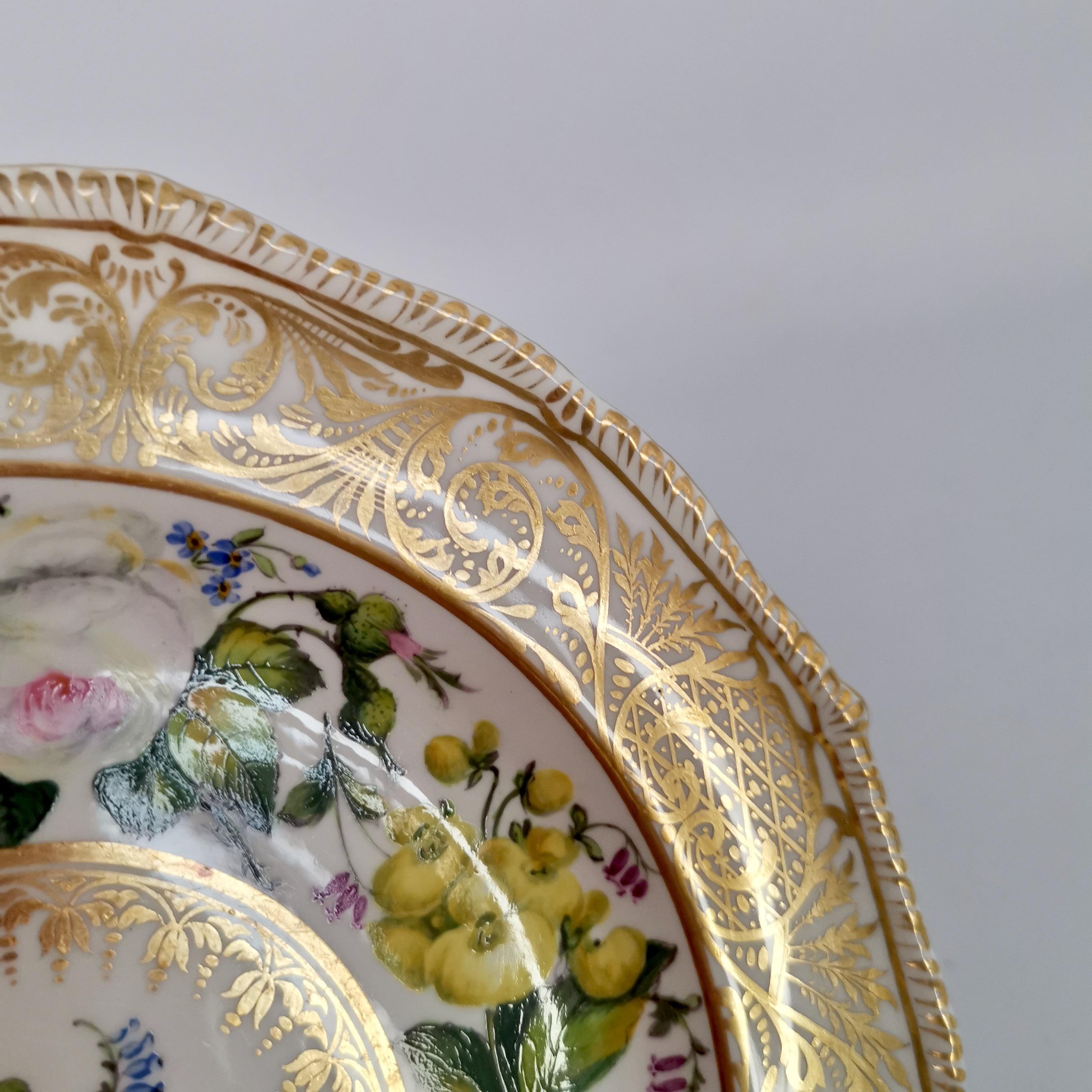 Derby Sampson Hancock Plate, Gilt, Flowers, Signed by S Hancock, 1863-1895 3