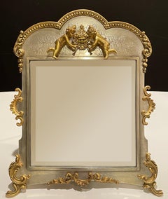 Silvered And Gilt Figural Table Mirror By Derby Silver Co.