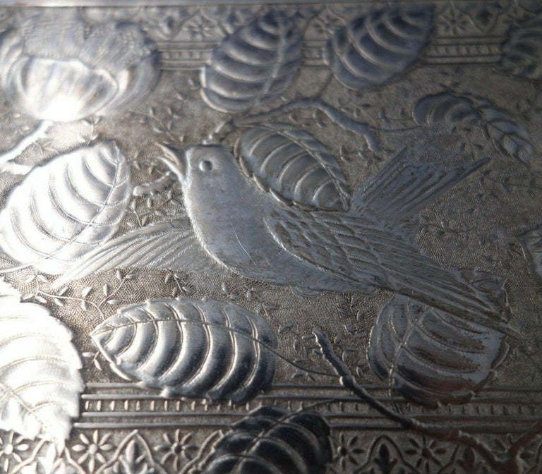 Derby Silver Co Silverplate Humidor Figural Horse Rider Birds Flowers