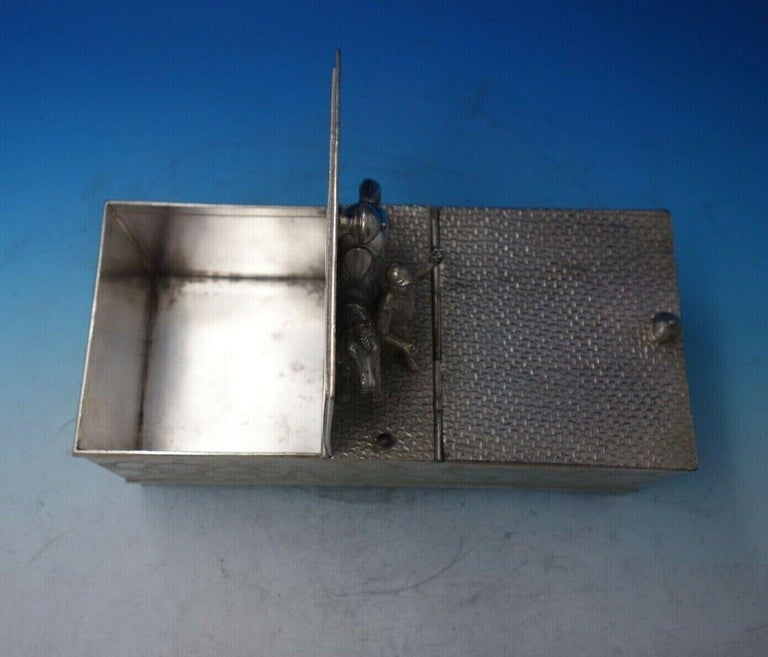 Derby Silver Co Silverplate Humidor Figural Horse Rider Birds Flowers '5882' For Sale at 1stDibs