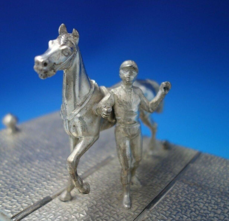 Derby Silver Co Silverplate Humidor Figural Horse Rider Birds Flowers '5882' For Sale at 1stDibs