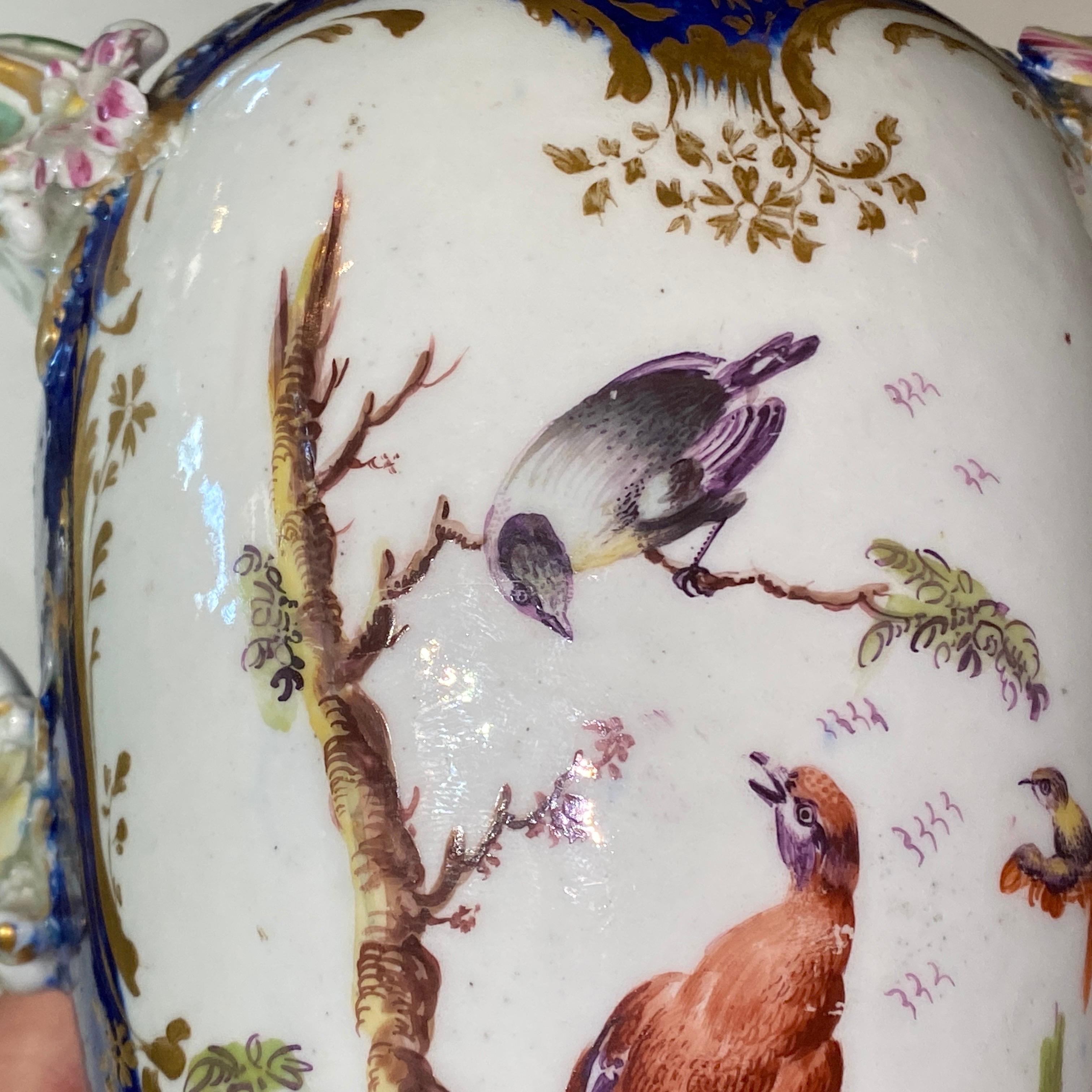 Derby Vase Three Fates and Birds Panels, circa 1758-1760 For Sale 2