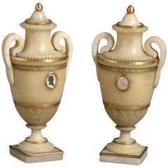 Antique Derbyshire Alabaster Urns