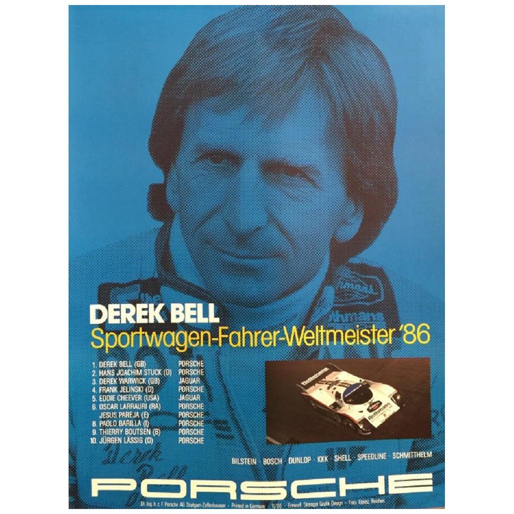 Derek Bell Porsche Original Vintage Poster