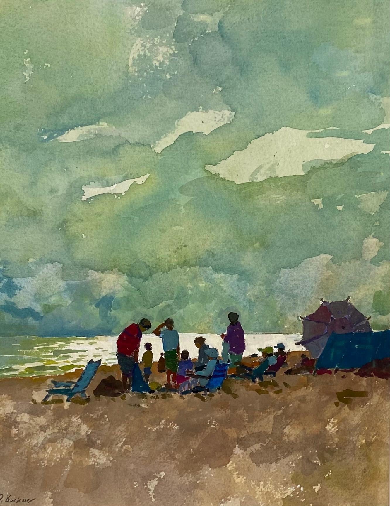 Landscape Painting Derek Buckner - Figures de plage