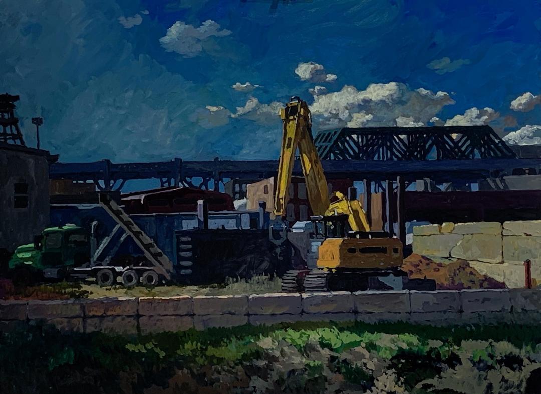Derek Buckner Landscape Painting - Construction Site
