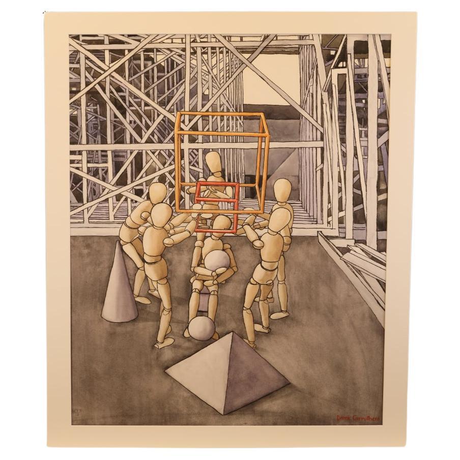 Derek Carruthers (1935–2021) – Mannequin Figures – Original Watercolour, 1997