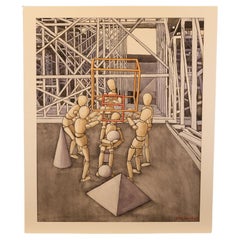 Vintage Derek Carruthers (1935–2021) – Mannequin Figures – Original Watercolour, 1997