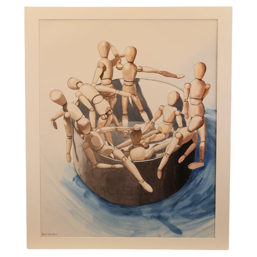 Derek Carruthers (1935–2021) – The Mannequin Gathering – Dated 1996 Original For Sale