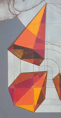 Colourful Contemporary Surrealist Acrylic Painting on Paper.