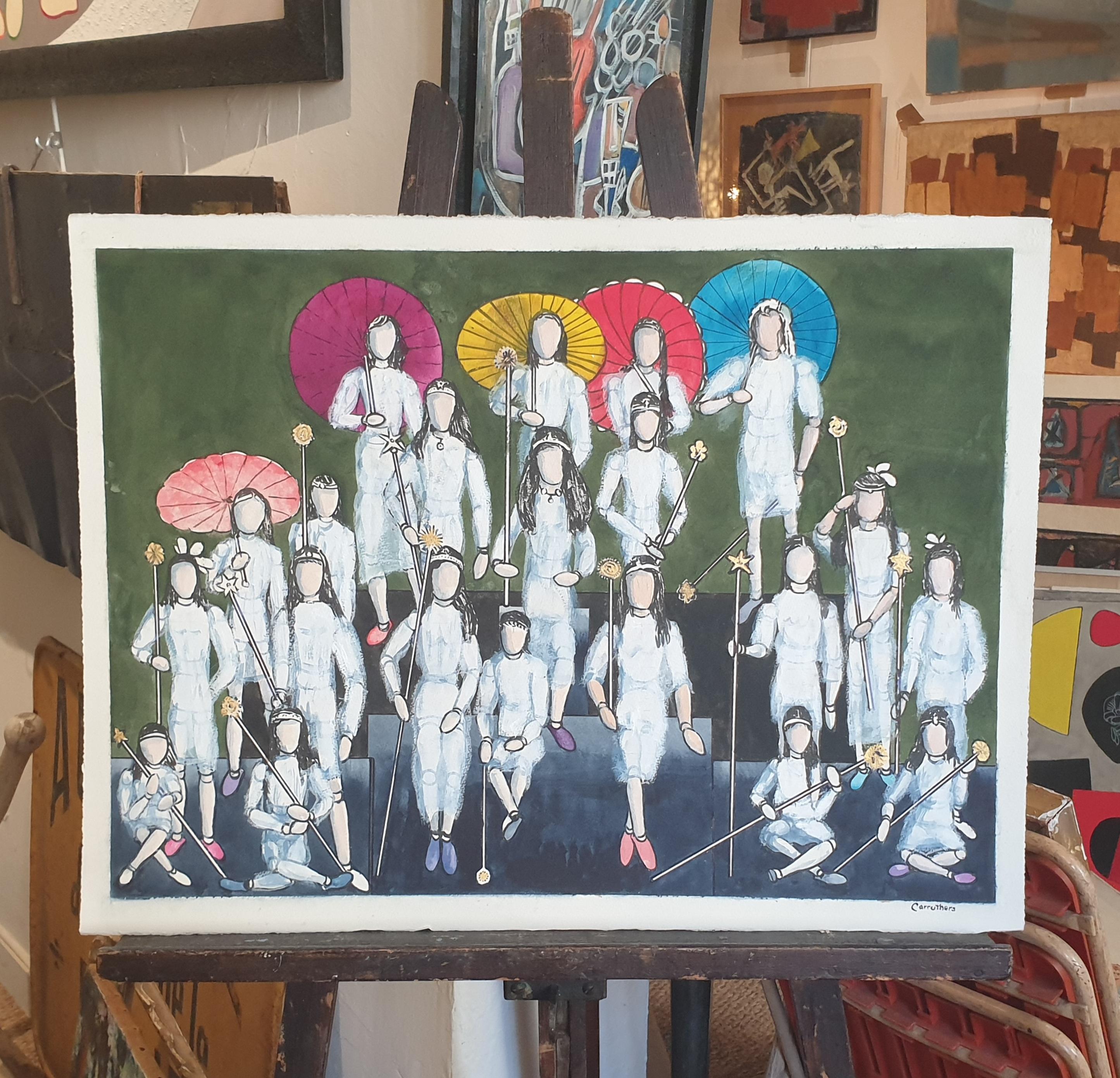 Surrealist Gouache and Watercolour on Paper, 'Sunday School Ghosts'.  For Sale 9