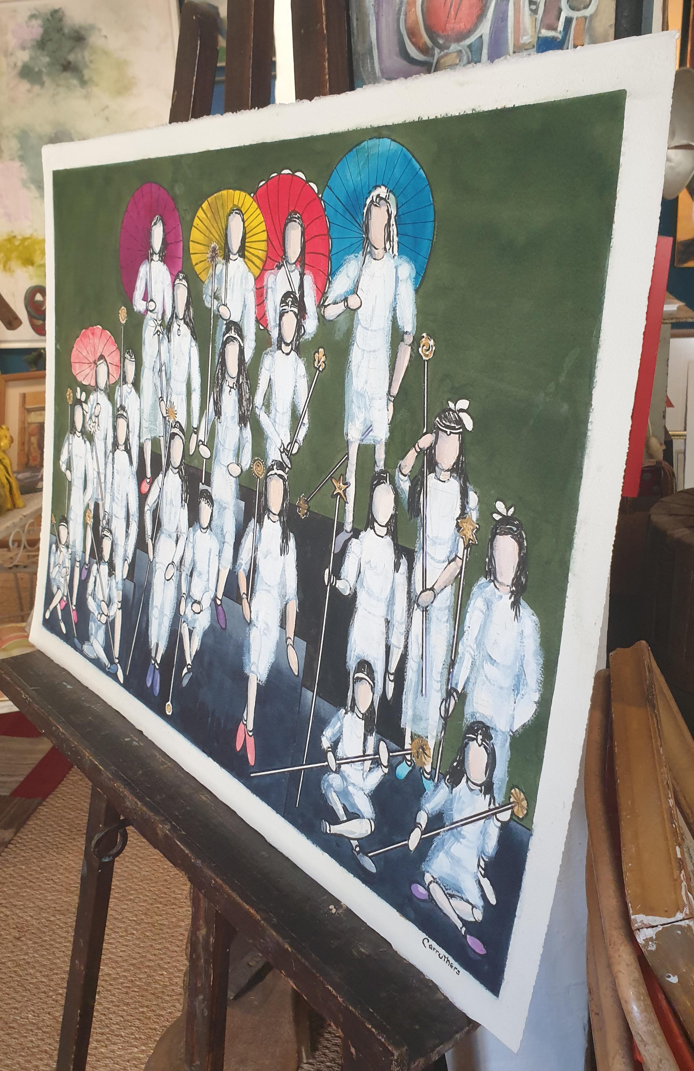 Gouache et aquarelle sur papier, « Sunday School Ghosts » ( Ghosts de l'école du jour)  en vente 9