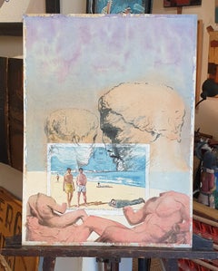Surrealist Gouache, 'Kerouac, Orlovsky and Burroughs, The Beat Generation'