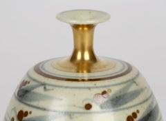 Derek Clarkson Brush Decorated Porcelain Studio Pottery Vase