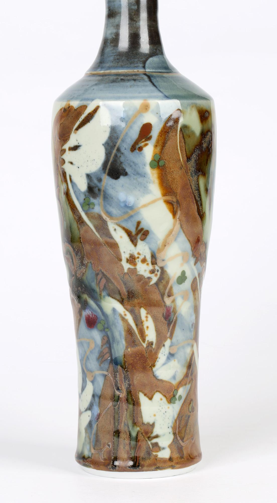 Derek Clarkson Attributed Large Abstract Glazed Porcelain Studio Pottery Vase For Sale 1