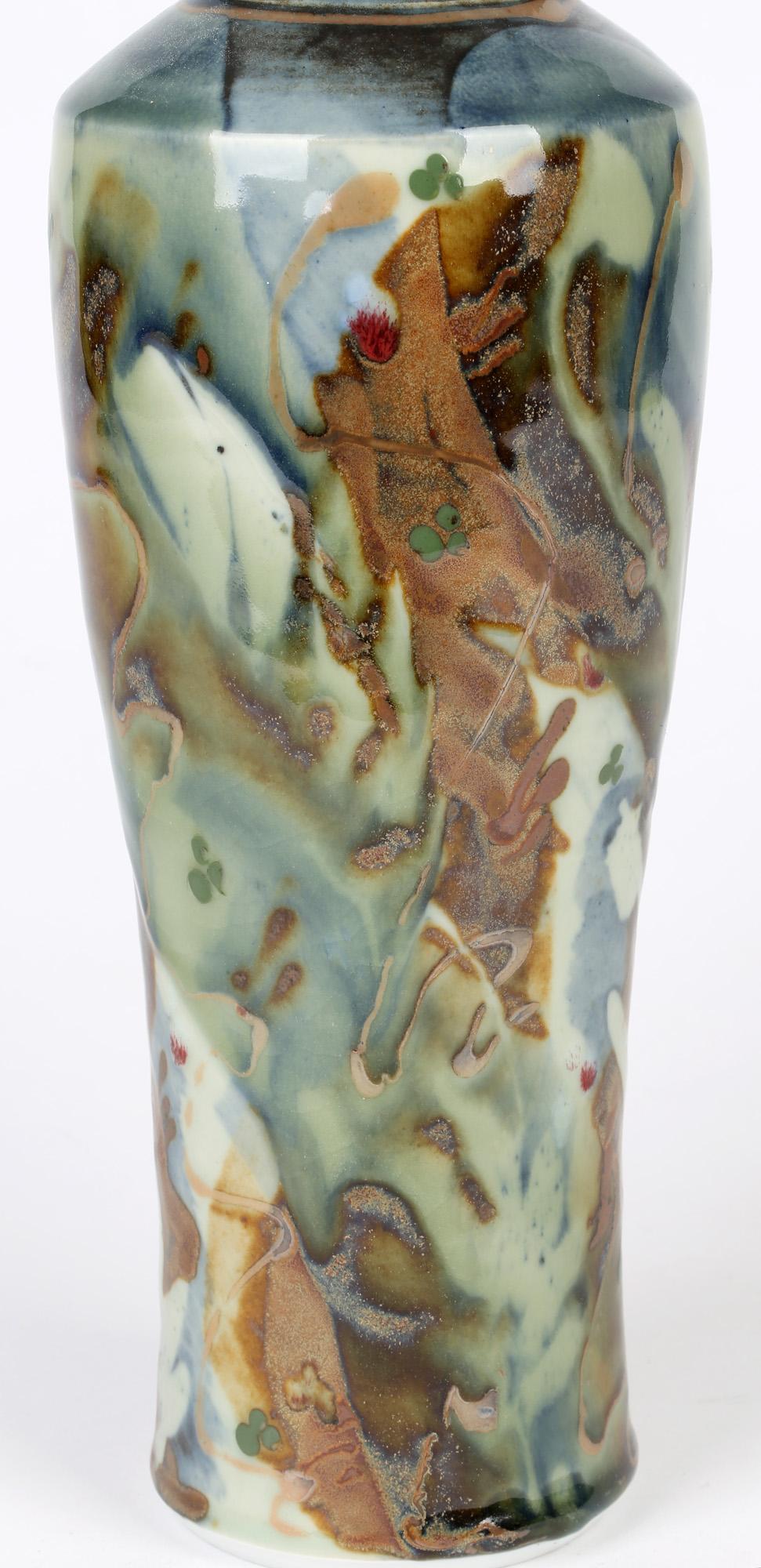 Derek Clarkson Attributed Large Abstract Glazed Porcelain Studio Pottery Vase For Sale 5