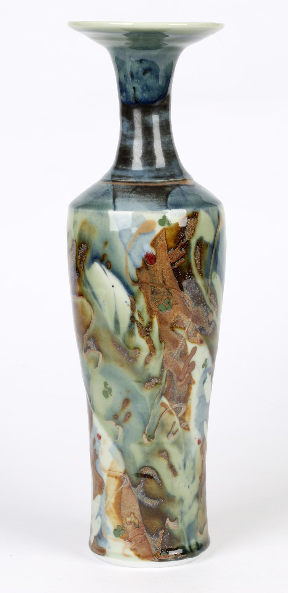 Derek Clarkson Attributed Large Abstract Glazed Porcelain Studio Pottery Vase For Sale 6