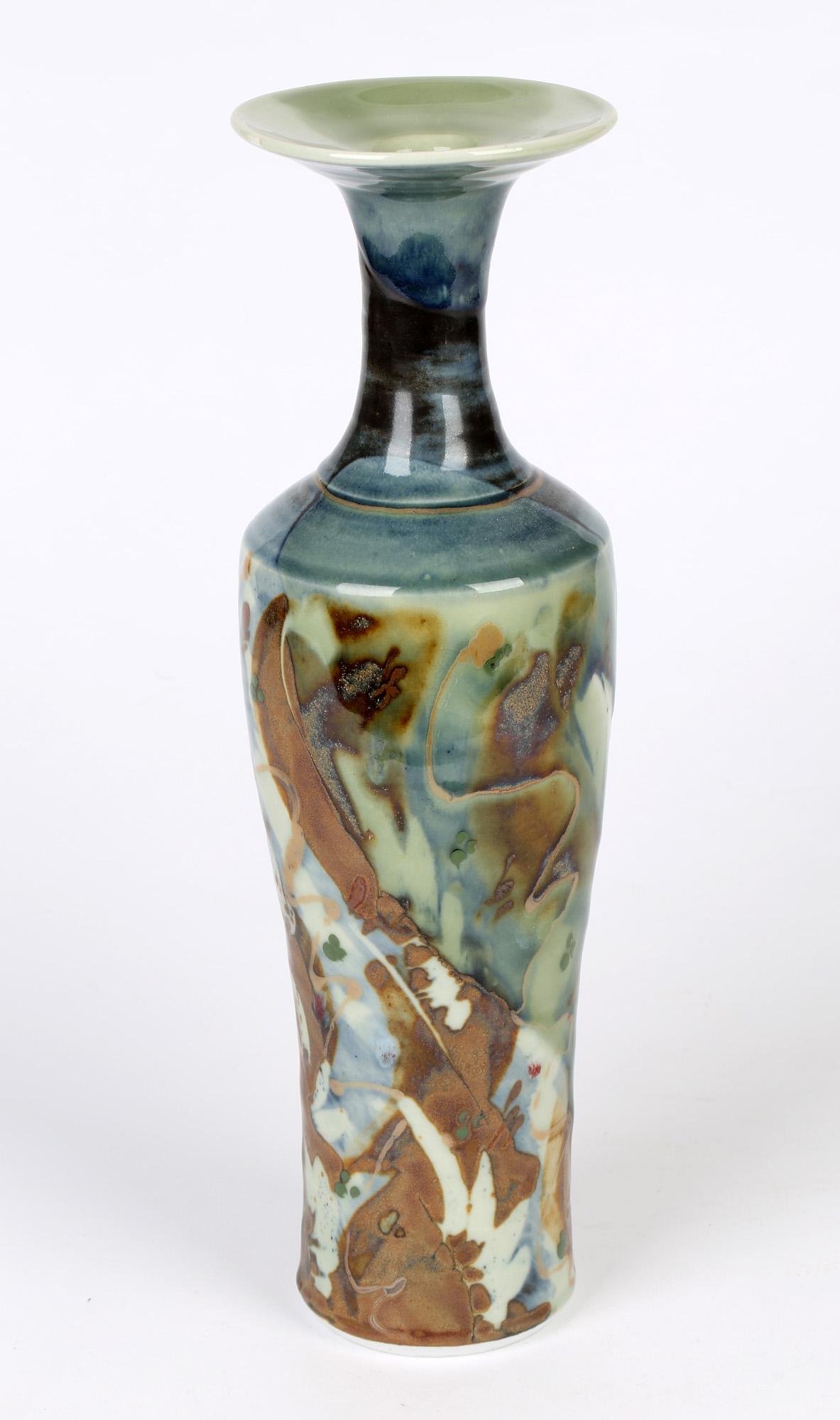 Derek Clarkson Attributed Large Abstract Glazed Porcelain Studio Pottery Vase For Sale 7