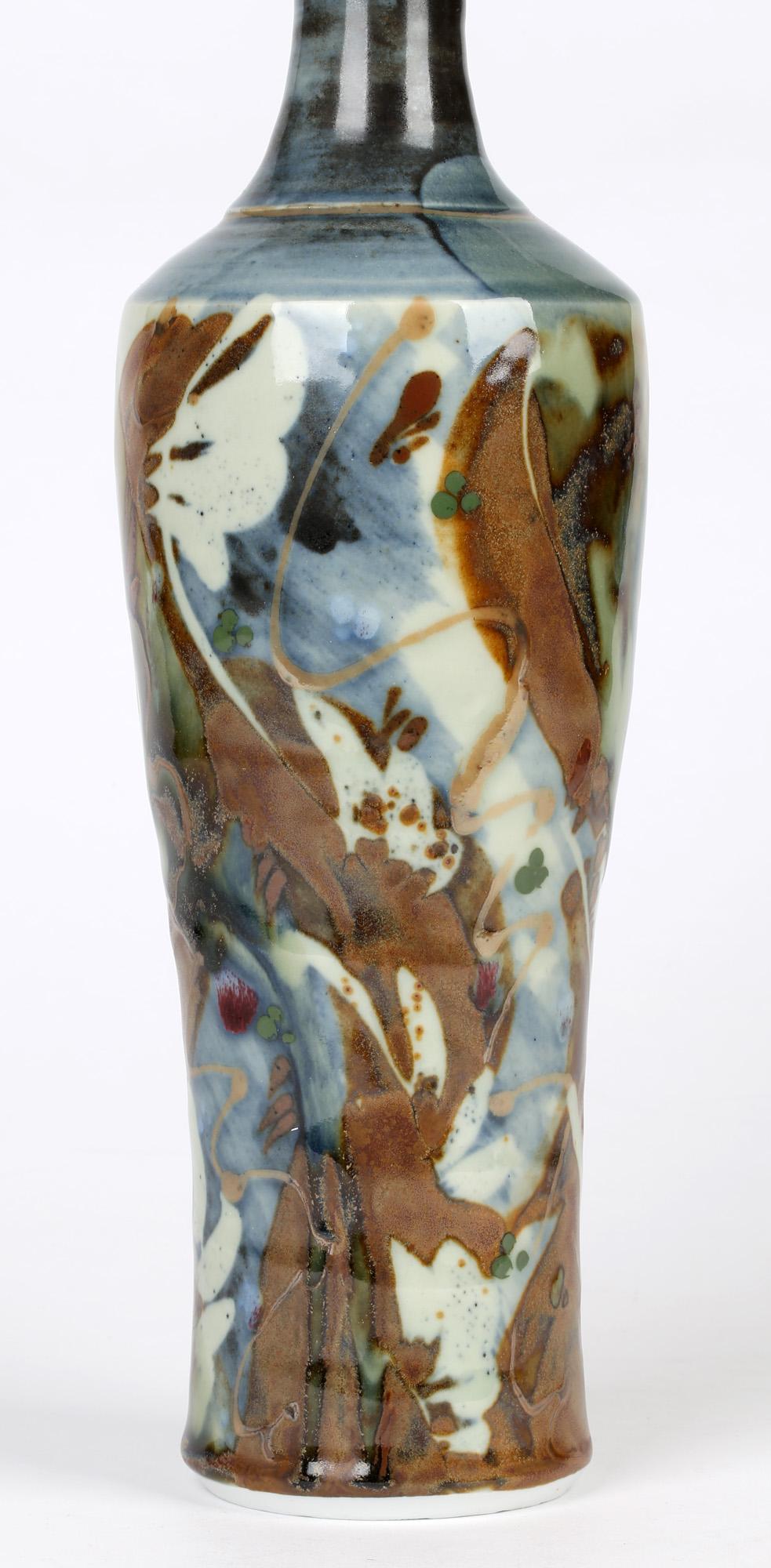 Derek Clarkson Attributed Large Abstract Glazed Porcelain Studio Pottery Vase In Good Condition For Sale In Bishop's Stortford, Hertfordshire