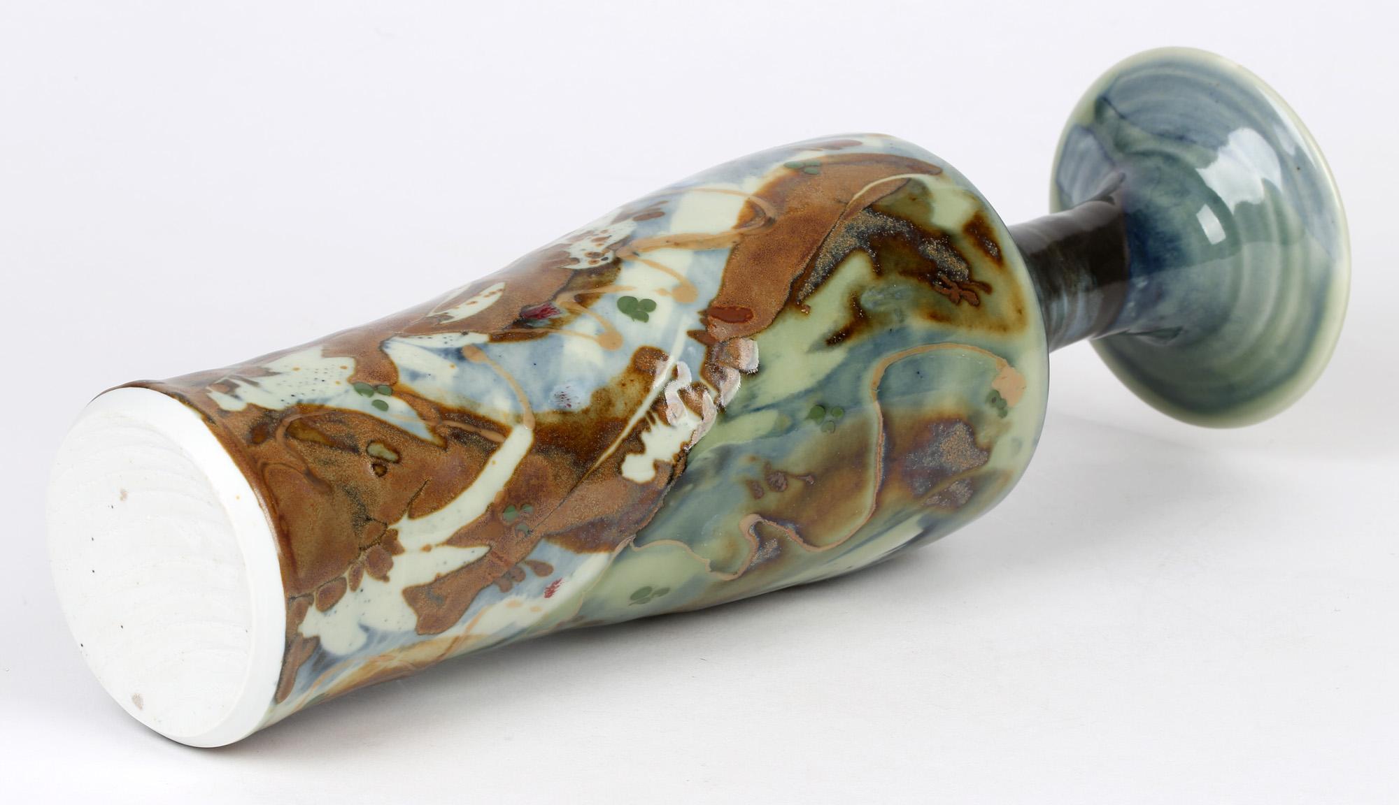 Derek Clarkson Attributed Large Abstract Glazed Porcelain Studio Pottery Vase In Good Condition For Sale In Bishop's Stortford, Hertfordshire