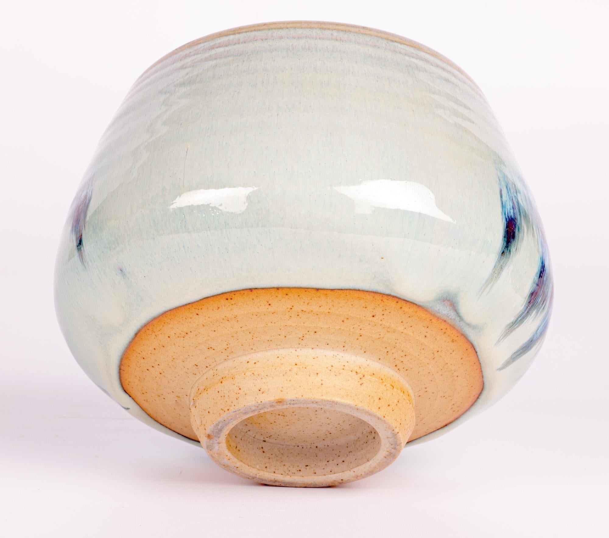 Derek Clarkson Studio Pottery Abstract Painted Bud Shape Vase  For Sale 4