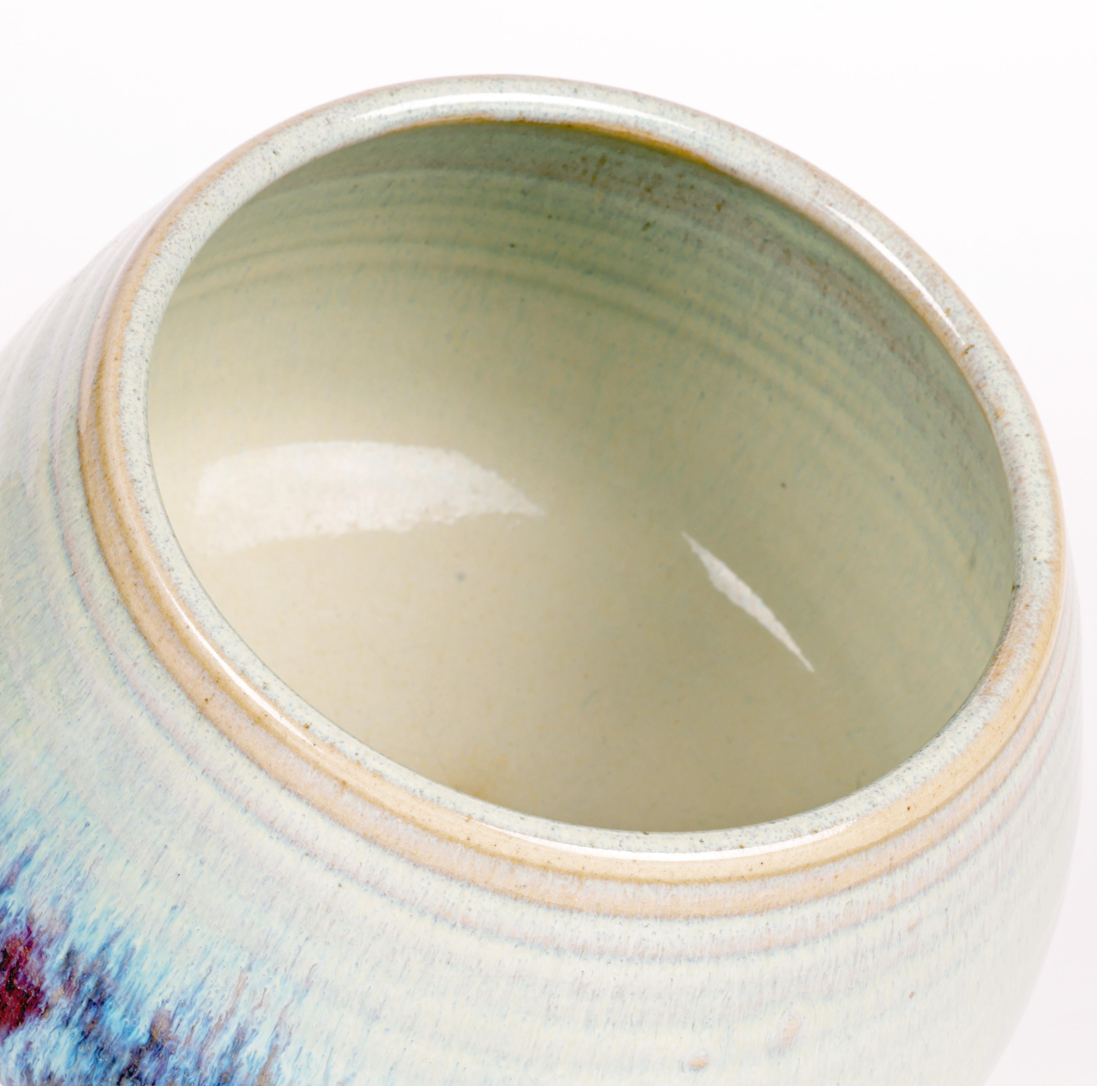 Derek Clarkson Studio Pottery Abstract Painted Bud Shape Vase  For Sale 5