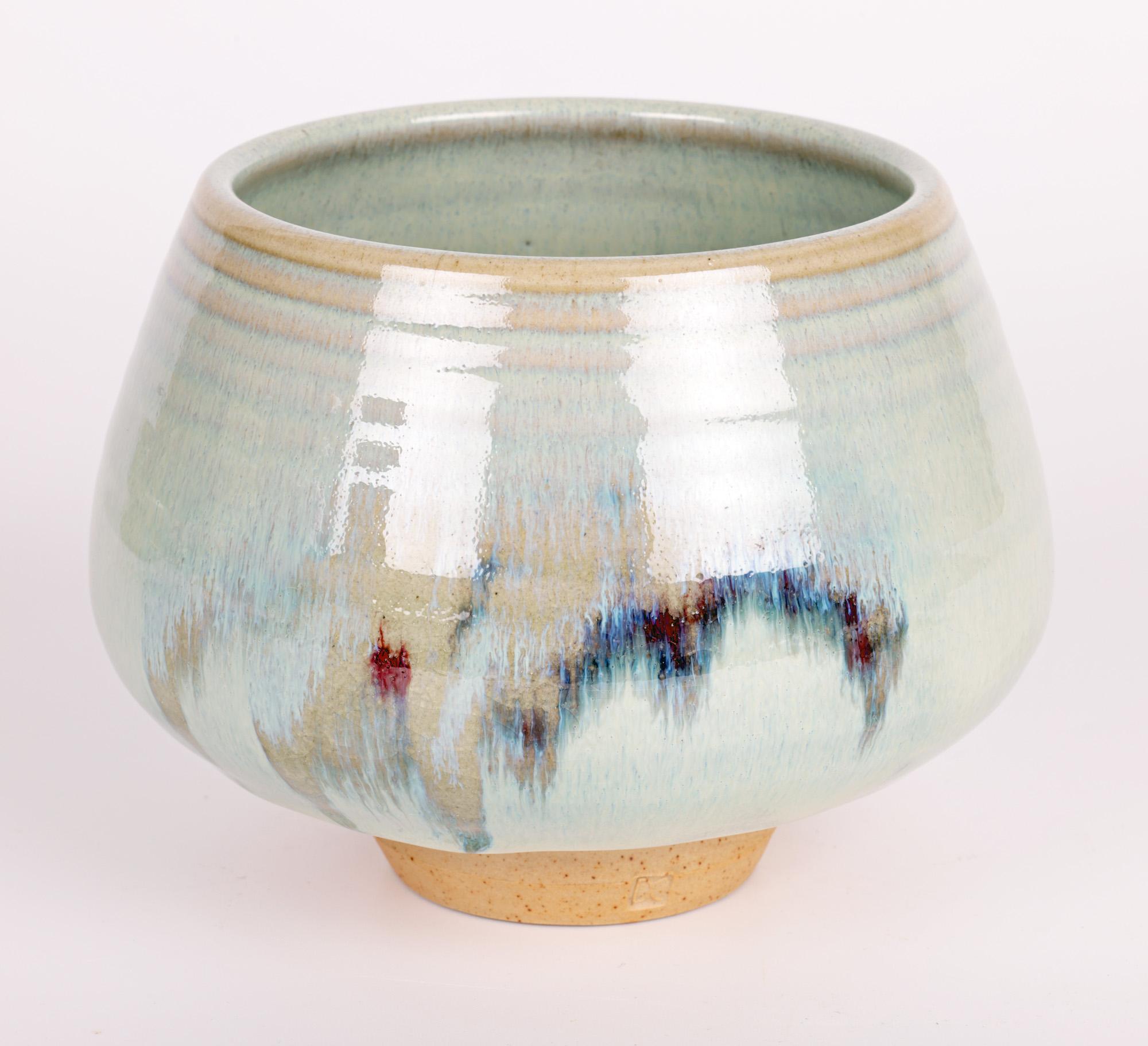 Derek Clarkson Studio Pottery Abstract Painted Bud Shape Vase  For Sale 6
