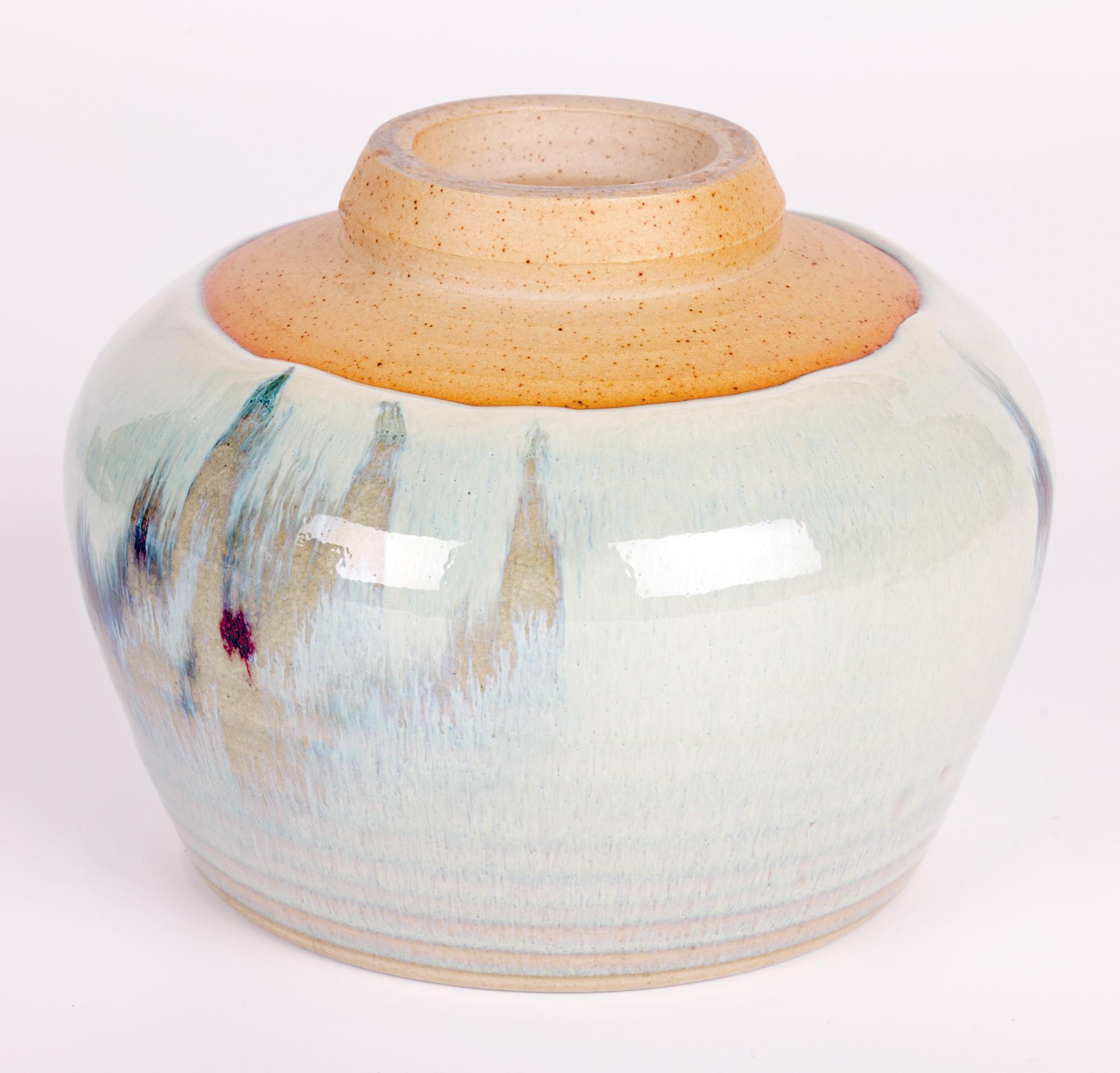Derek Clarkson Studio Pottery Abstract Painted Bud Shape Vase  For Sale 9