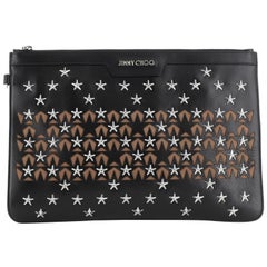 Derek Clutch Studded Laser Cut Leather