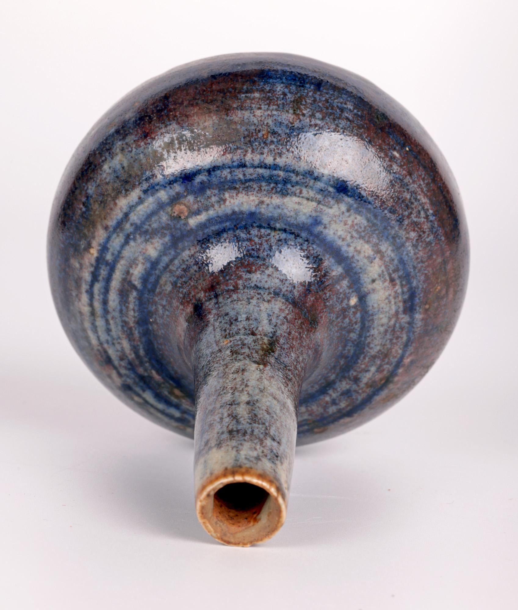Derek Davis Studio Pottery Glazed Bottle Shape Bud Vase For Sale 3