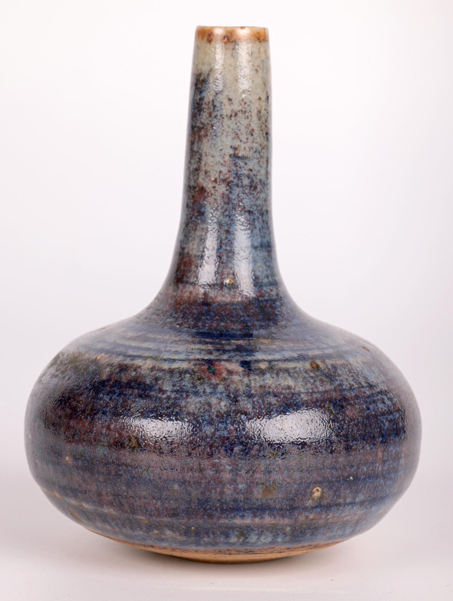 Derek Davis Studio Pottery Glazed Bottle Shape Bud Vase For Sale 4