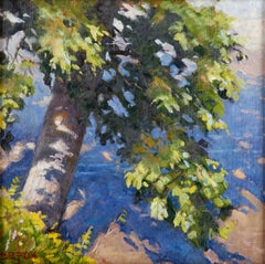 Cottonwood Over the Missouri, 2026, olio su tela, pezzo unico, firmato, incorniciato