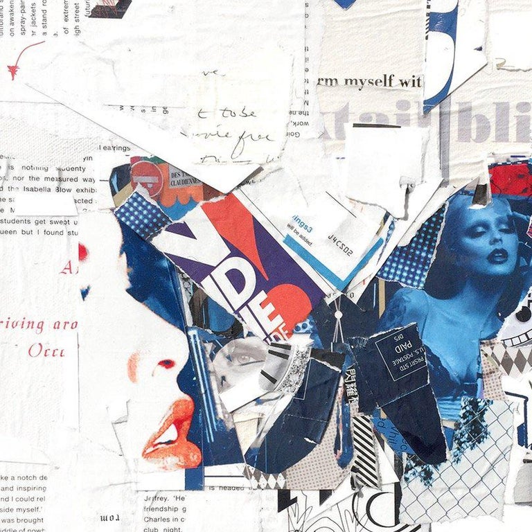 Derek Gores "Auto Pilot" Collage of Blue and Red Butterfly For Sale at 1stDibs derek gores
