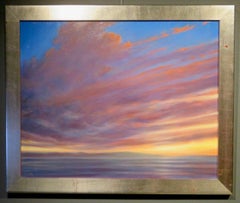 Derek Hare (1945-) ORIGINAL signed OIL PAINTING impressionist Sunset Scotland 