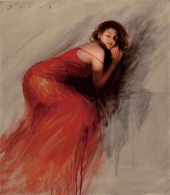 "Crimson" (2023) by Derek Harrison, Original Oil Painting
