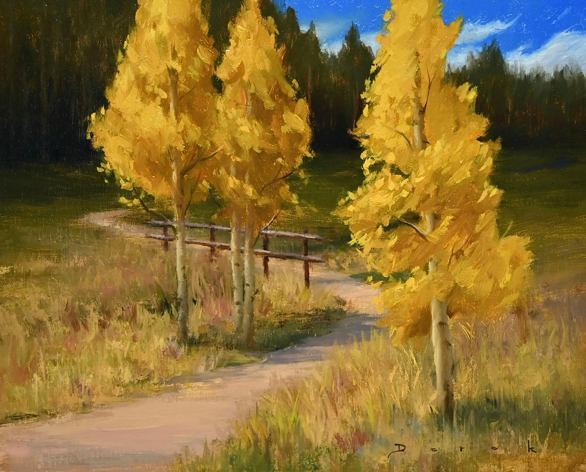 "Golden Gate Park" di Derek Harrison (con sede negli Stati Uniti) è un dipinto a olio originale che raffigura un albero di pioppo che cambia colore in autunno.

Derek Harrison è un pittore rappresentativo che lavora nella tradizione classica,