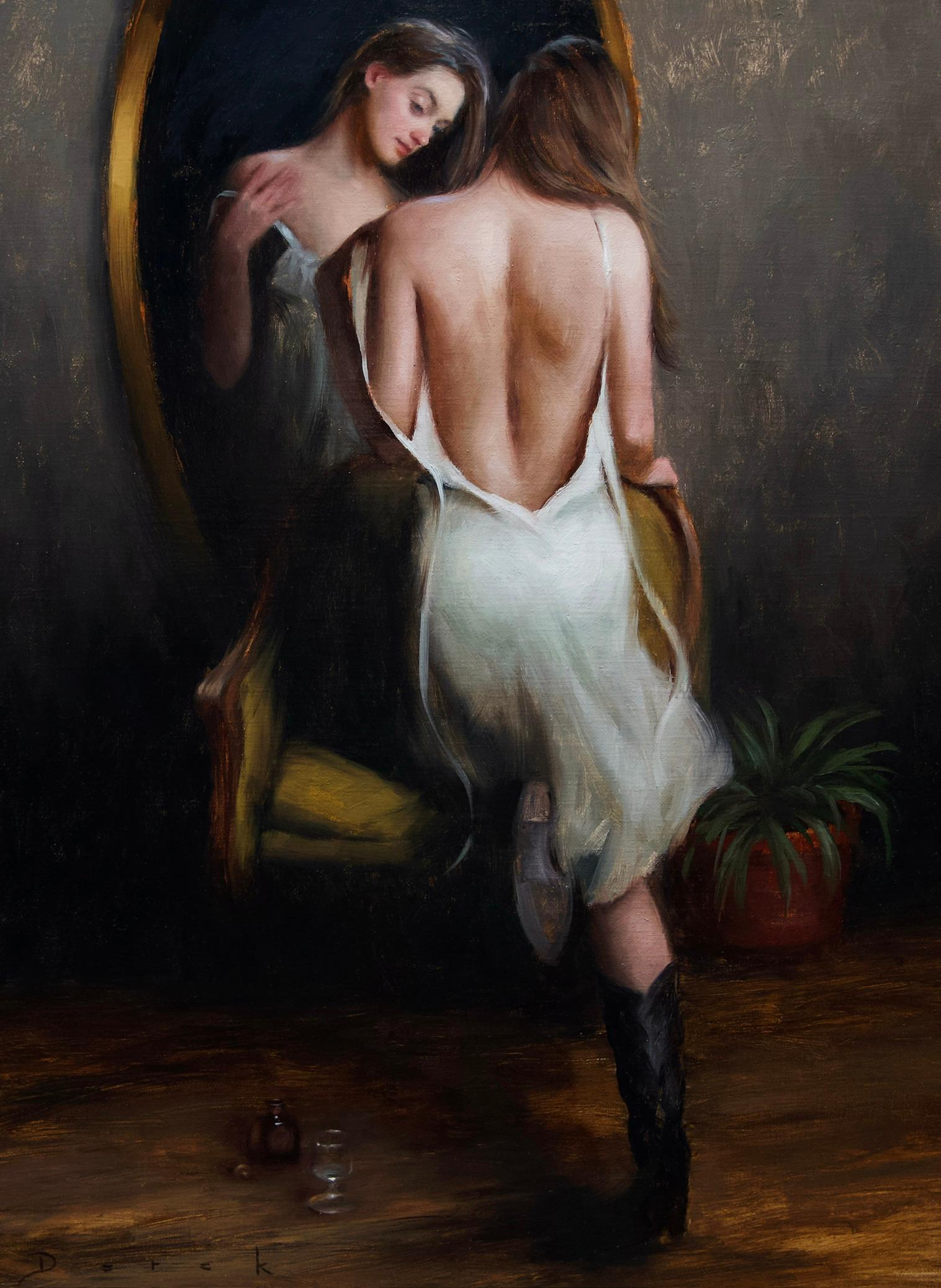"Momenti riflessivi" (2025) di Derek Harrison, Pittura a olio originale