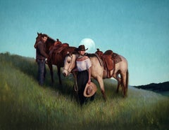 „Rising“ (2025) von Derek Harrison, Original-Ölgemälde, Western
