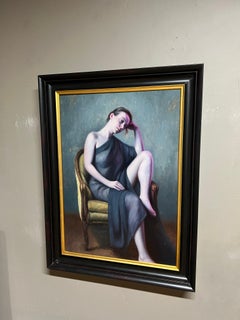 "Tranquil Contemplation" (2023) by Derek Harrison, Original Oil Painting