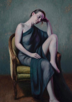 "Tranquil Contemplation" (2023) by Derek Harrison, Original Oil Painting