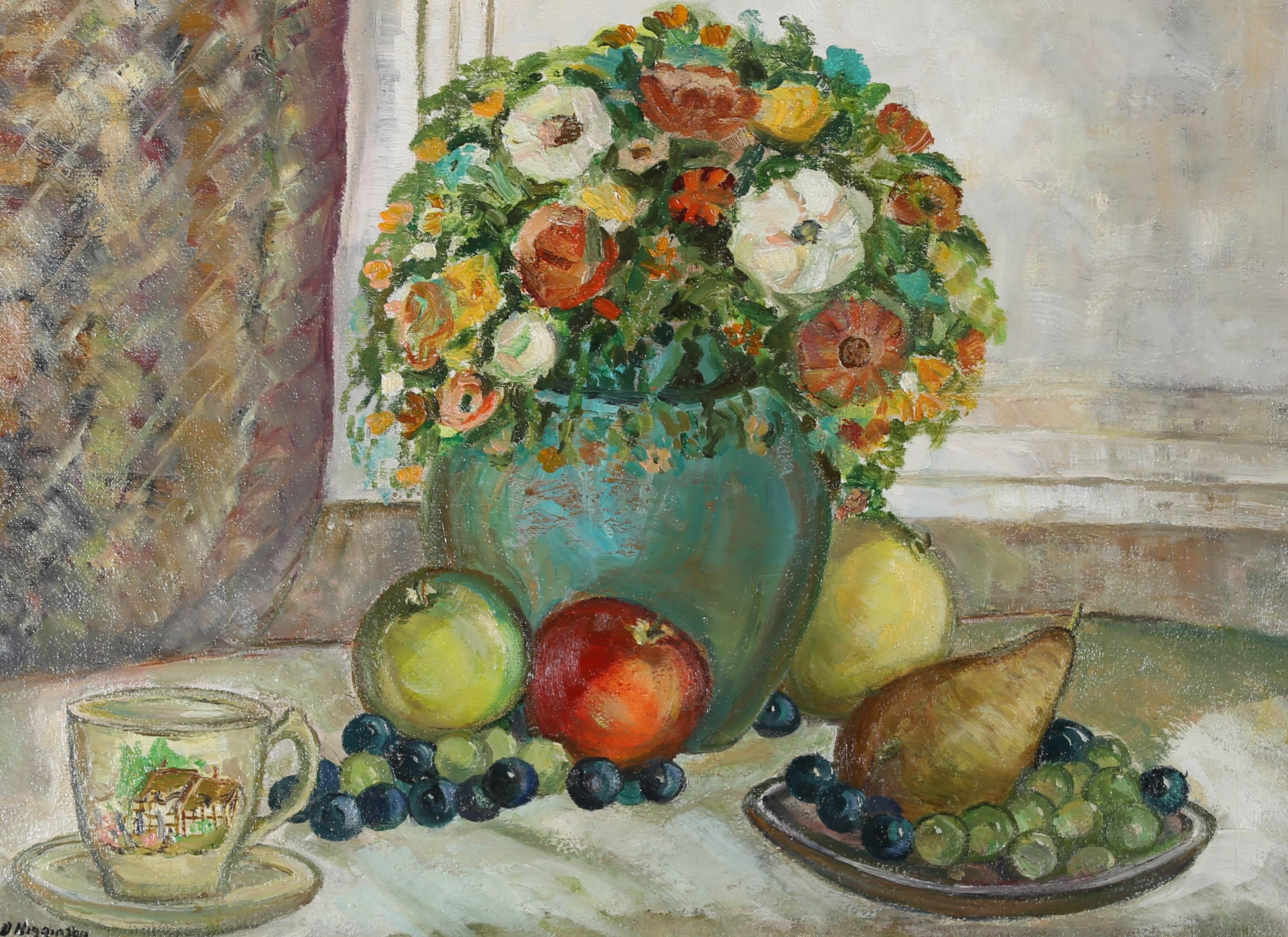 Derek Higginson (1930-2020) - 20th Century Oil, Flowers and Fruit For Sale 1