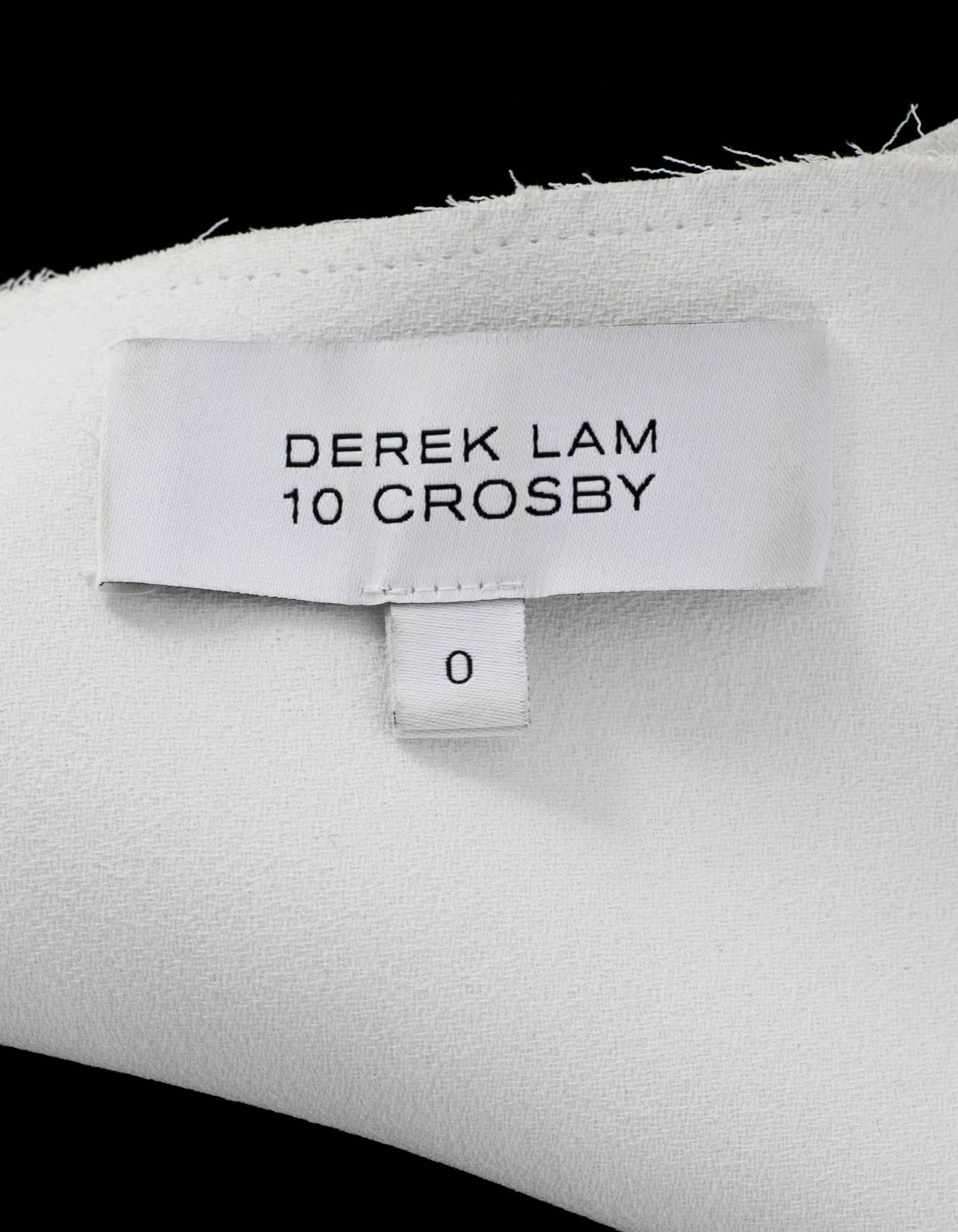 Derek Lam 10 Crosby Black & White Peplum Dress Sz 0 In Excellent Condition In New York, NY