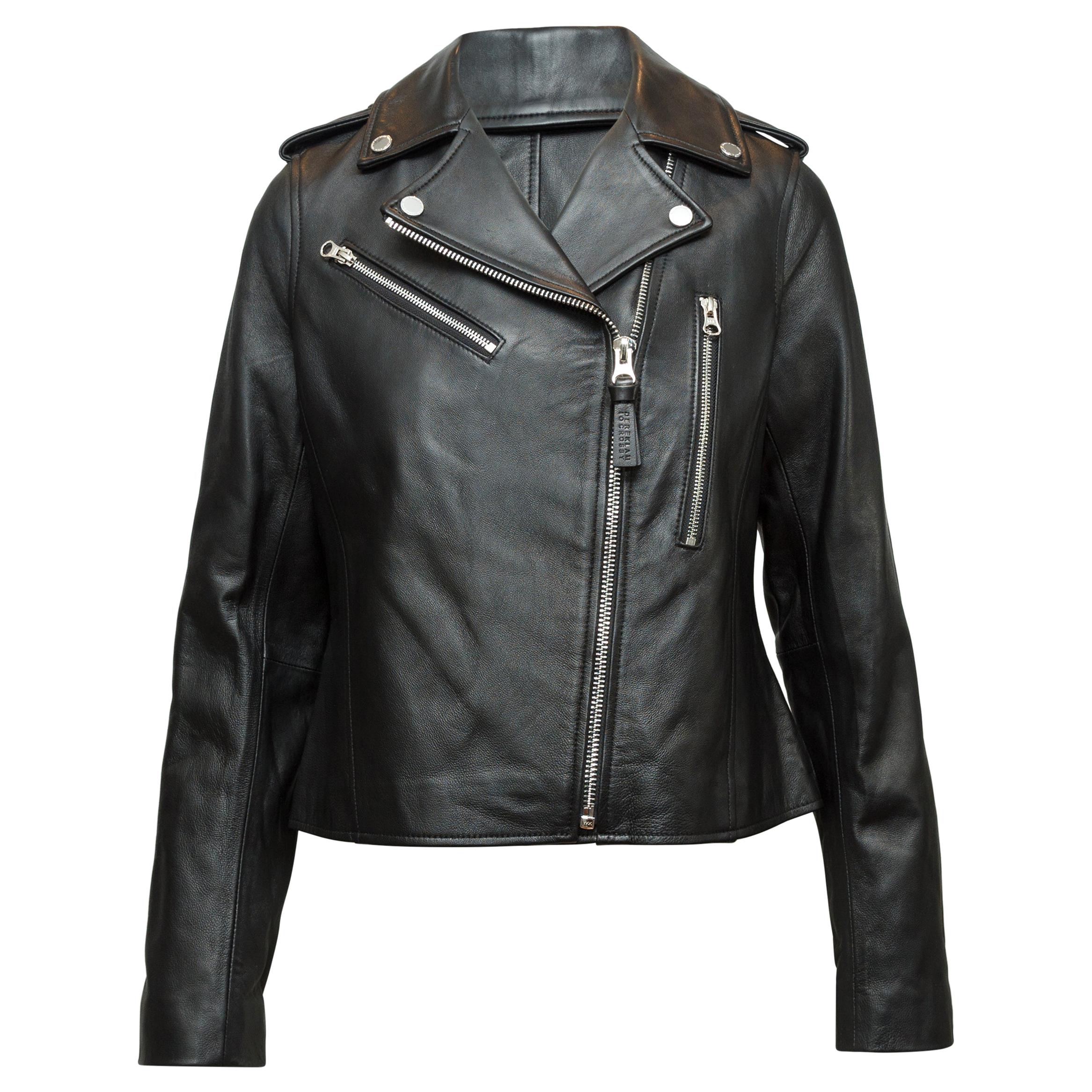 Derek Lam 10 Crosby Black Leather Moto Jacket
