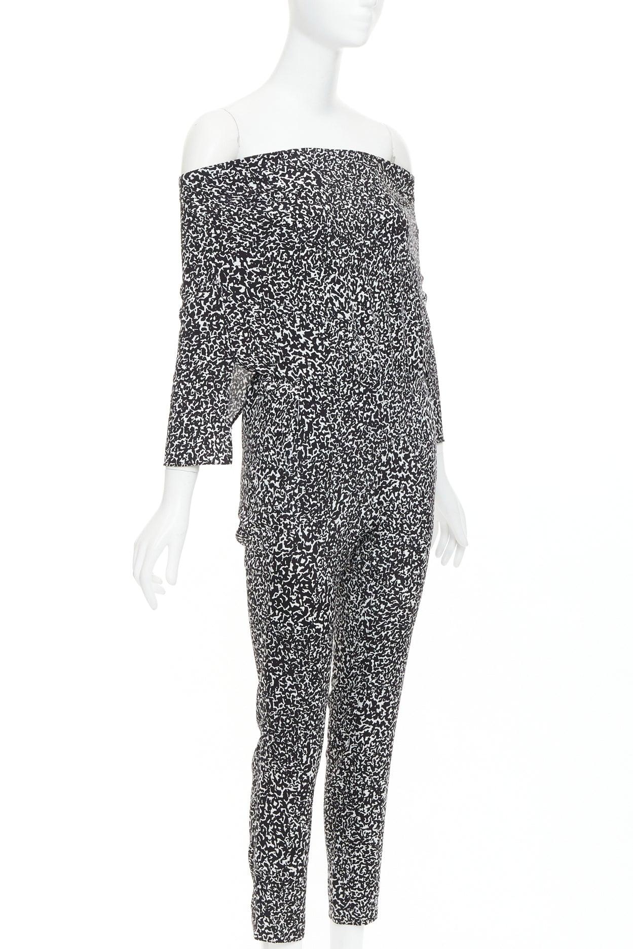 Gris DEREK LAM 10 Crosby Derek Lam Combinaison bustier en soie mélangée blanche à imprimé géométrique US0 XS en vente