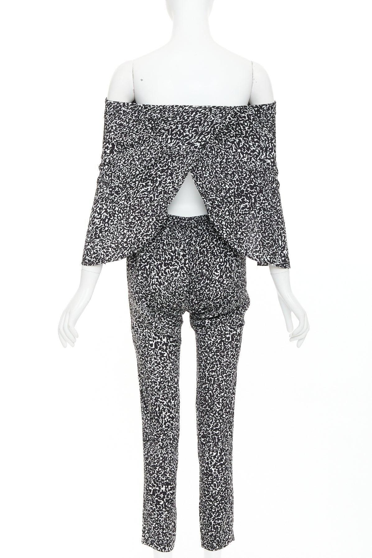 DEREK LAM 10 Crosby Derek Lam Combinaison bustier en soie mélangée blanche à imprimé géométrique US0 XS Pour femmes en vente
